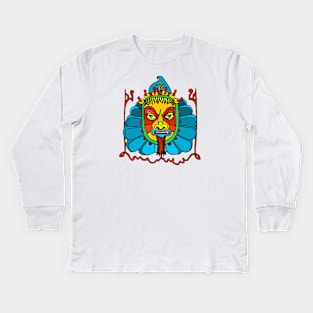 Abstract Face Design Kids Long Sleeve T-Shirt